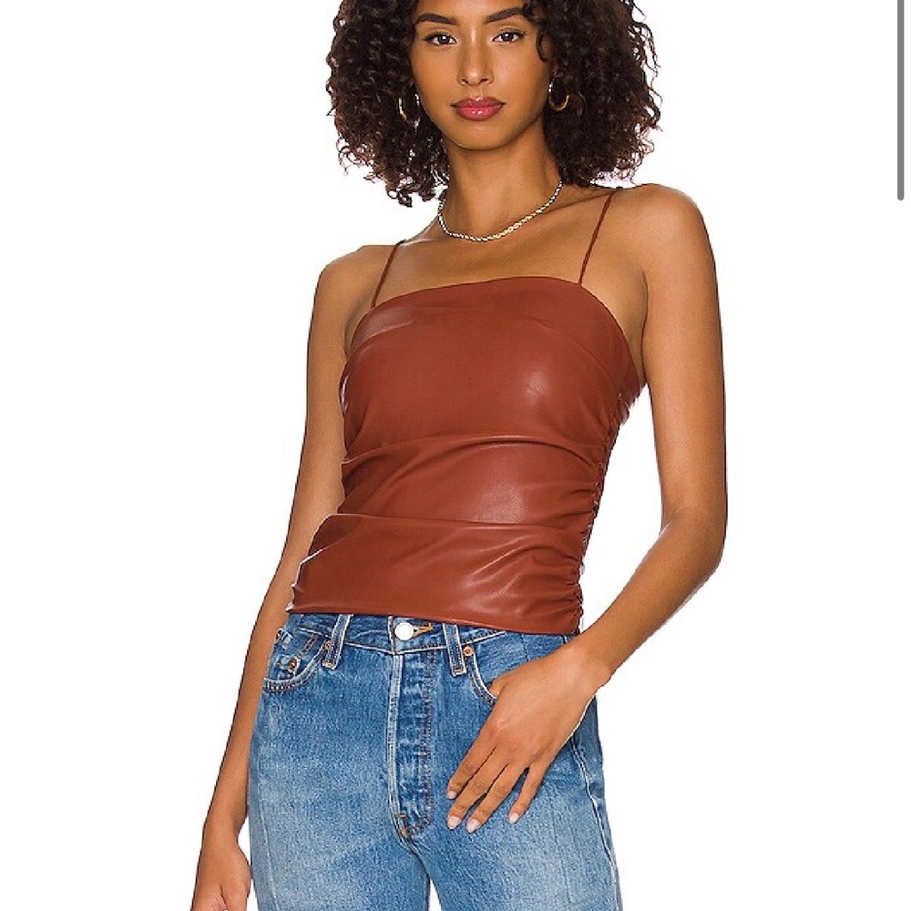 Brown Leather Women's Top